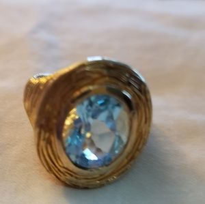 4 carat blue topaz ring